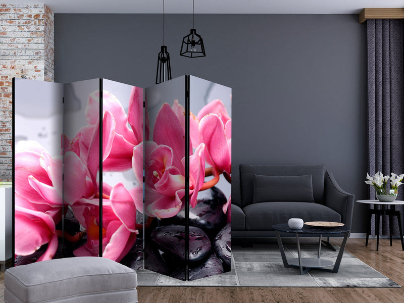 Aizslietnis 5-daļīgs - Orhideju ziedi ar zen akmeņiem (225x172cm) 225x172 cm Home Trends