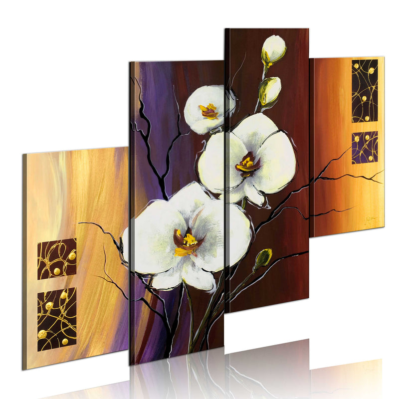 Ar rokām gleznota Kanva - White orchid 120x100 Home Trends
