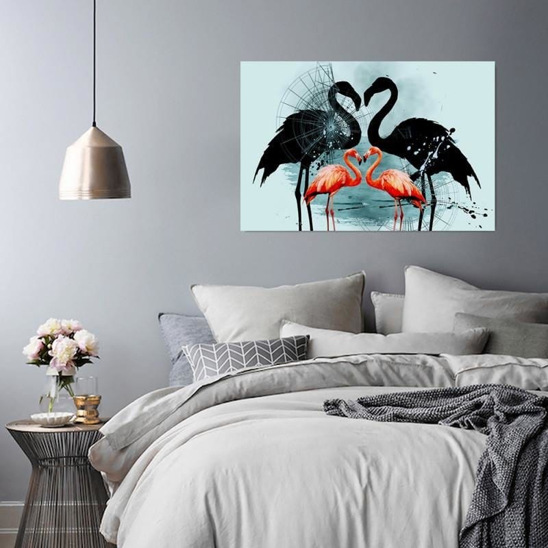 Dekoratīvais panelis - A Pair Of Flamingos 3  Home Trends Deco