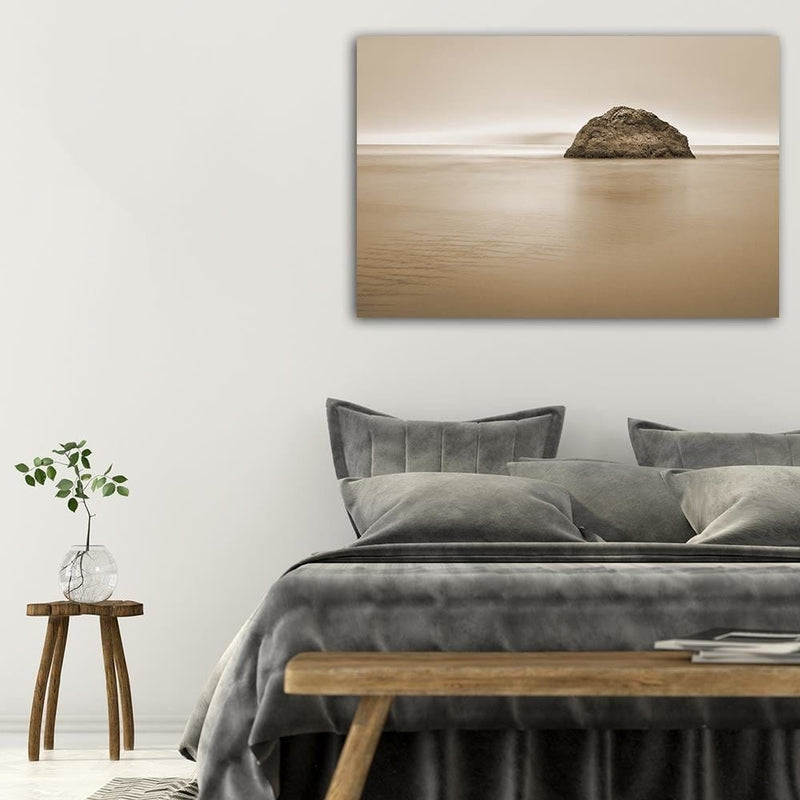 Dekoratīvais panelis - A Rock In The Sea At Dusk 1  Home Trends Deco