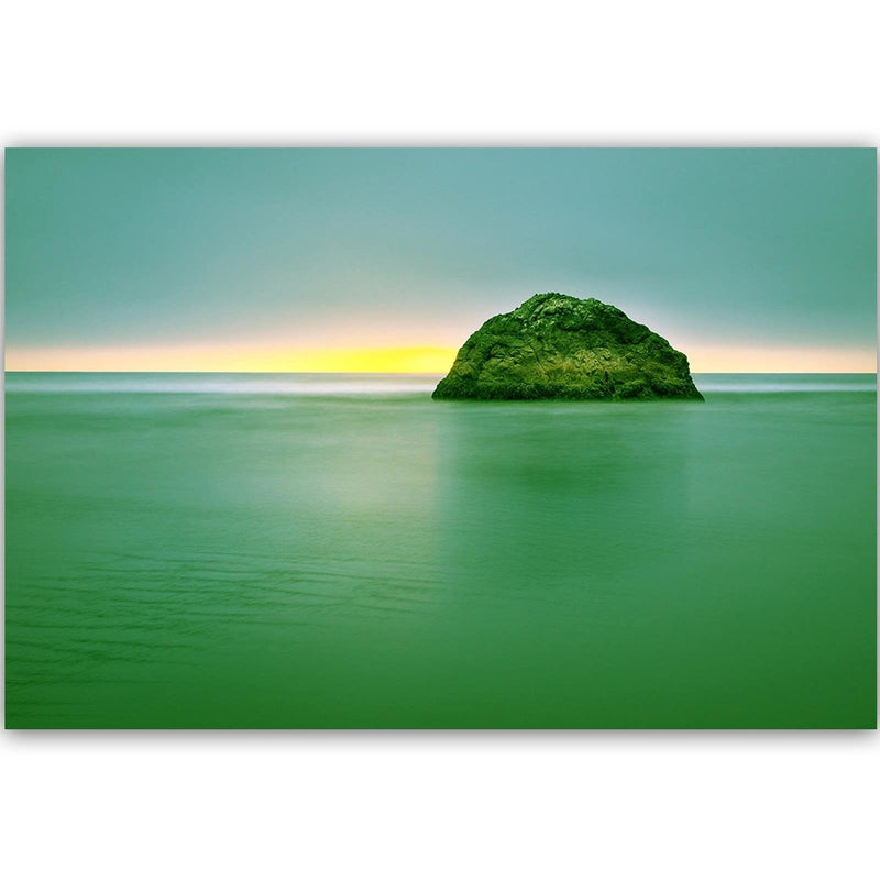 Dekoratīvais panelis - A Rock In The Sea At Dusk 3  Home Trends Deco