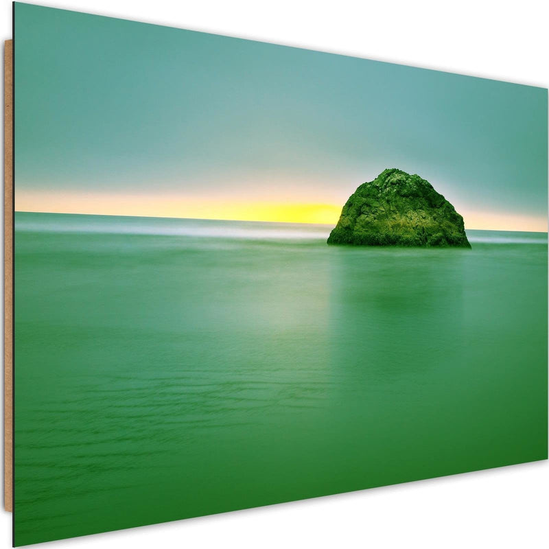 Dekoratīvais panelis - A Rock In The Sea At Dusk 3  Home Trends Deco