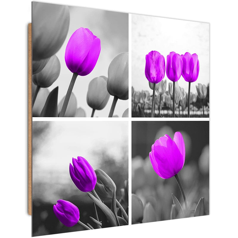 Dekoratīvais panelis - A Set Of Purple Tulips  Home Trends Deco