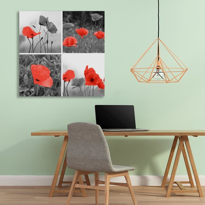 Dekoratīvais panelis - A Set Of Red Poppies  Home Trends Deco