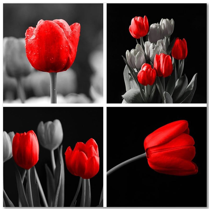 Dekoratīvais panelis - A Set Of Red Tulips  Home Trends Deco