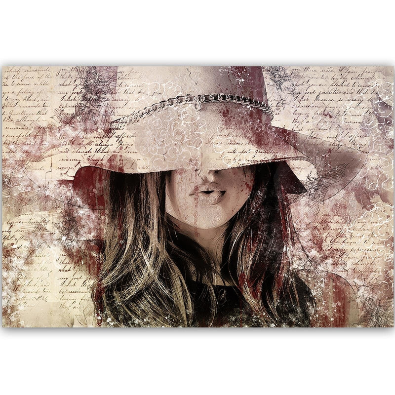 Dekoratīvais panelis - Beautiful Woman In A Hat  Home Trends Deco