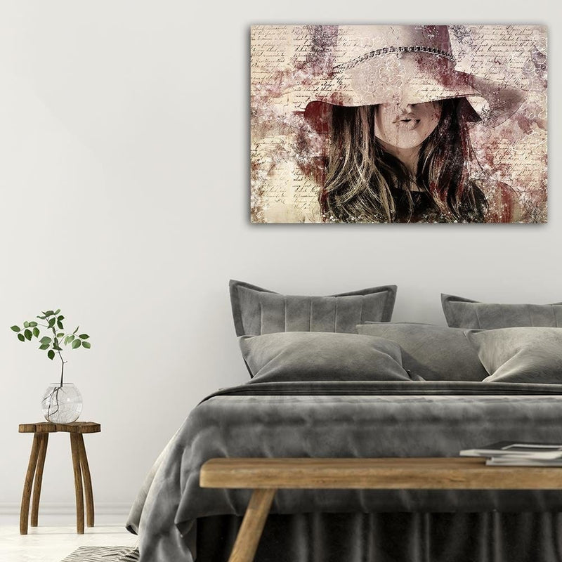 Dekoratīvais panelis - Beautiful Woman In A Hat  Home Trends Deco