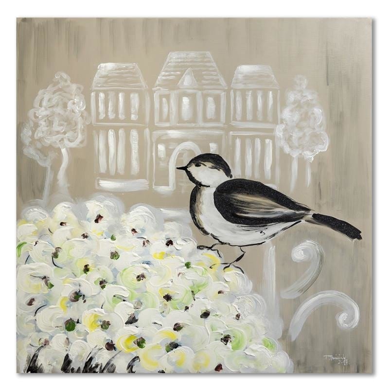 Dekoratīvais panelis - Black And White Bird And Flowers  Home Trends Deco