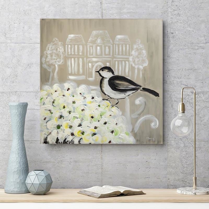 Dekoratīvais panelis - Black And White Bird And Flowers  Home Trends Deco