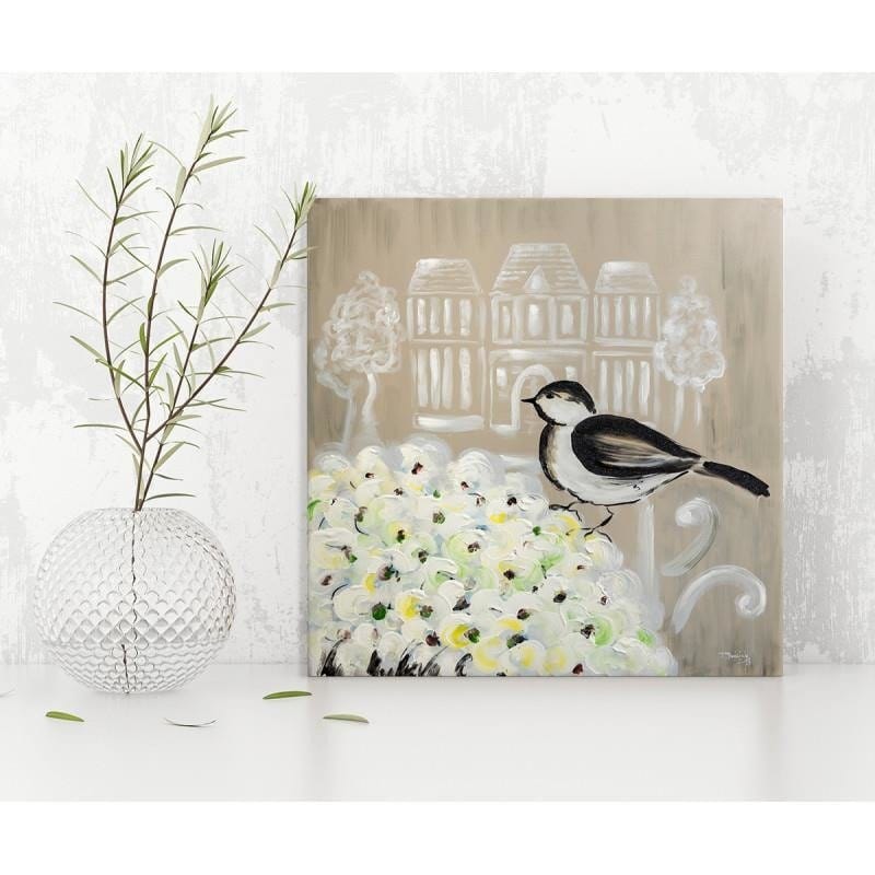 Dekoratīvais panelis - Black And White Bird And Flowers  Home Trends Deco