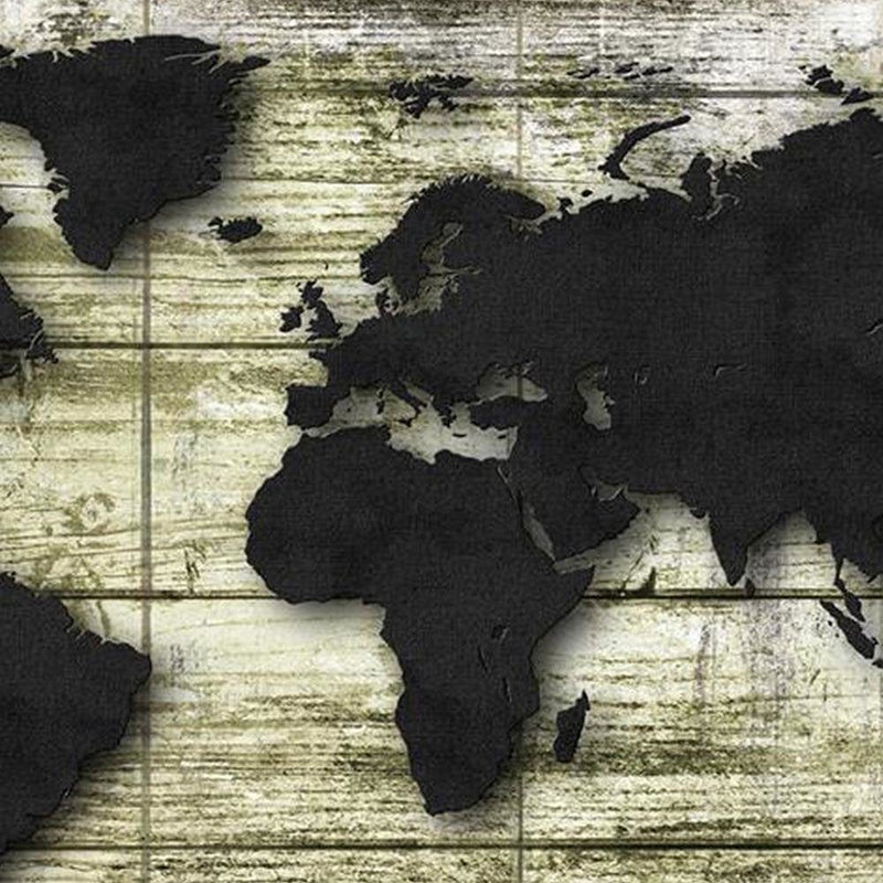 Dekoratīvais panelis - Black World Map On The Boards  Home Trends Deco