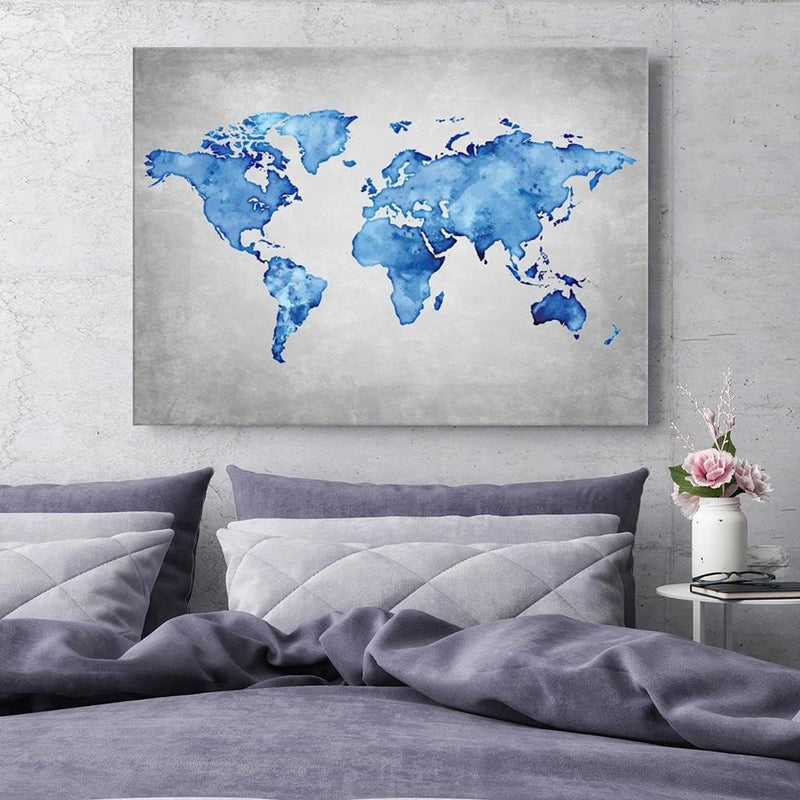 Dekoratīvais panelis - Blue Map Of The World  Home Trends Deco