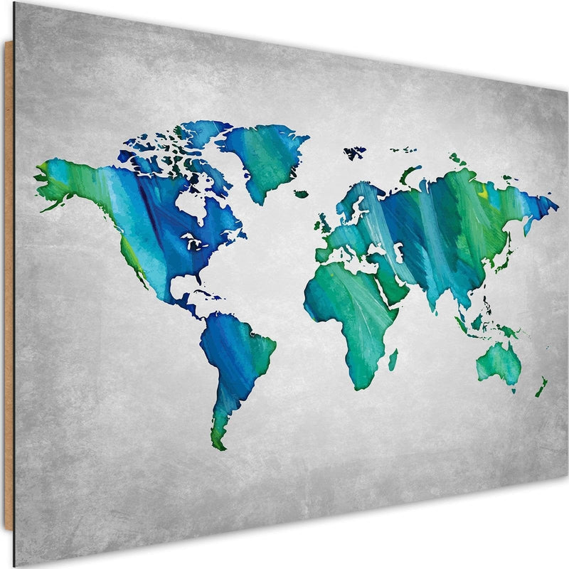 Dekoratīvais panelis - BlueGreen World Map  Home Trends Deco