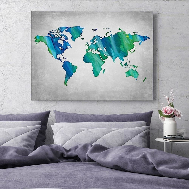 Dekoratīvais panelis - BlueGreen World Map  Home Trends Deco