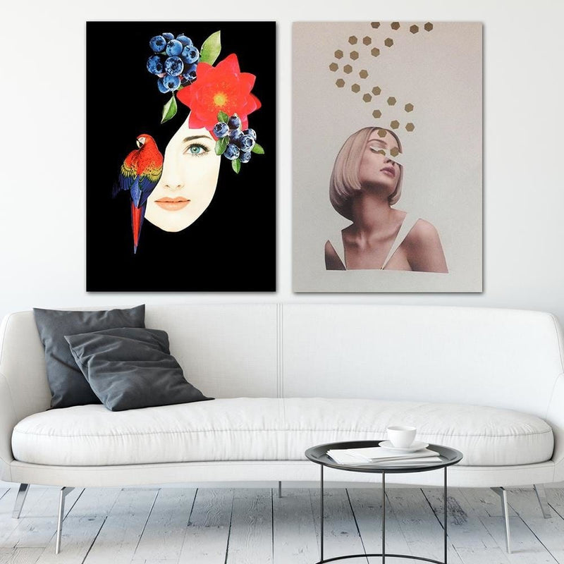 Dekoratīvais panelis - Collage Woman Portrait Image Beige  Home Trends Deco