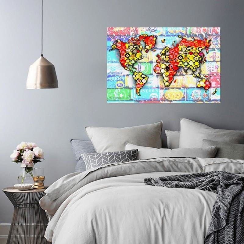 Dekoratīvais panelis - Composition With A World Map 2  Home Trends Deco