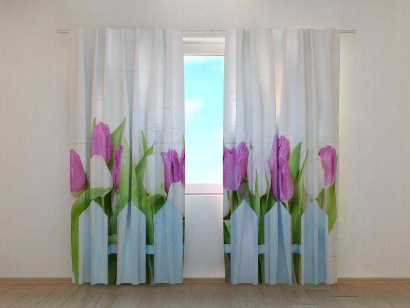 Dienas un nakts aizkari - Dārza tulpes 180 x 140 cm (2X 90x140 cm) / SCREEN E-interjers.lv