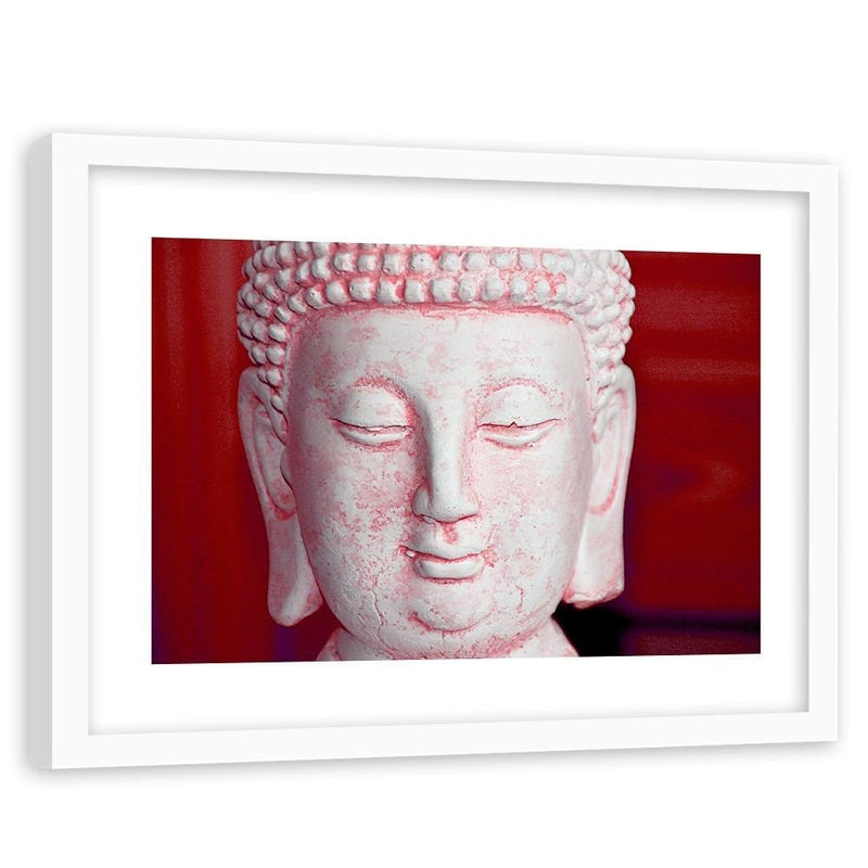 Glezna baltā rāmī - White Buddha Head  Home Trends DECO