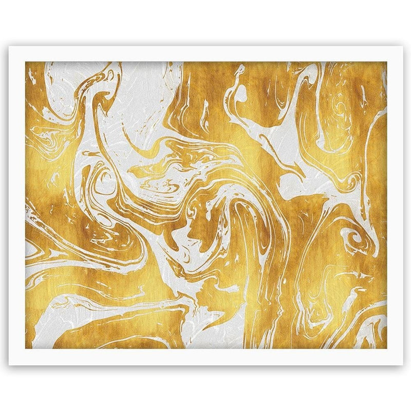 Glezna baltā rāmī - White-Gold Abstraction  Home Trends DECO