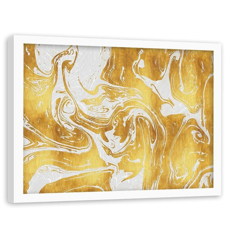 Glezna baltā rāmī - White-Gold Abstraction  Home Trends DECO