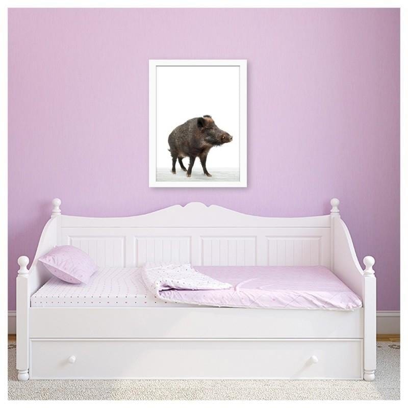 Glezna baltā rāmī - Wild boar  Home Trends DECO