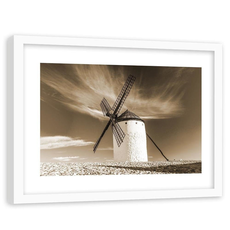 Glezna baltā rāmī - Windmill 1  Home Trends DECO