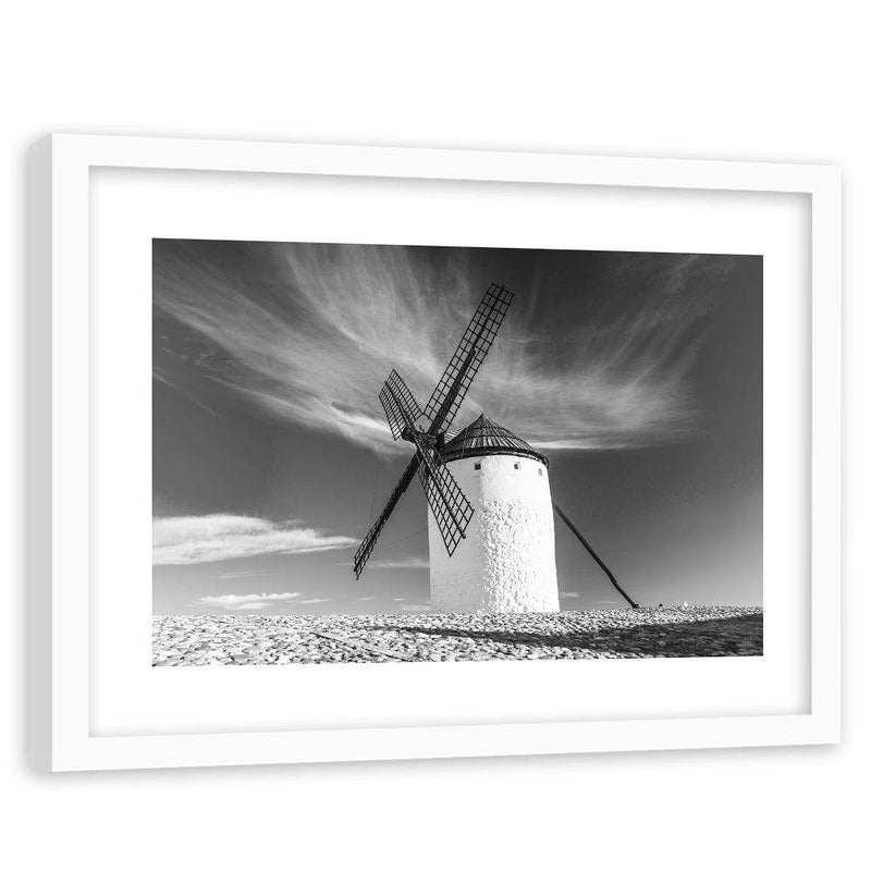 Glezna baltā rāmī - Windmill 2  Home Trends DECO