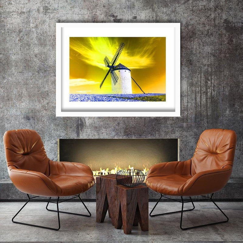 Glezna baltā rāmī - Windmill 4  Home Trends DECO