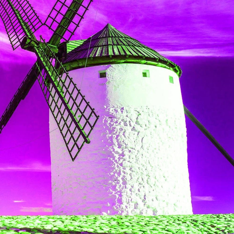 Glezna baltā rāmī - Windmill And Purple Sky  Home Trends DECO