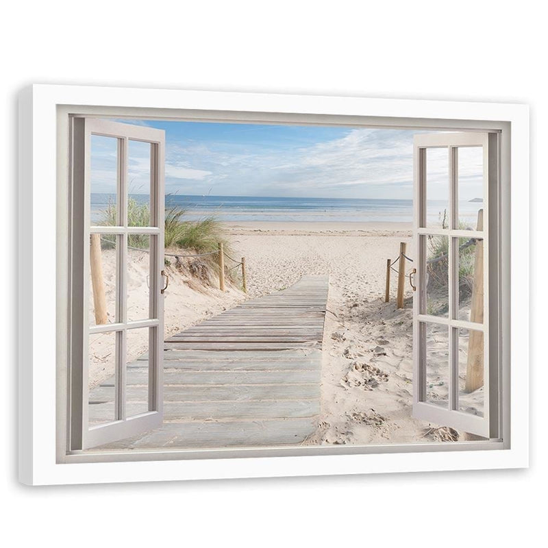 Glezna baltā rāmī - Window To The Beach  Home Trends DECO