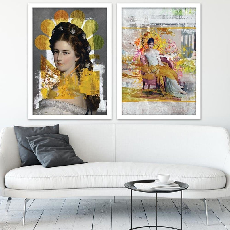 Glezna baltā rāmī - Woman Portrait  Home Trends DECO