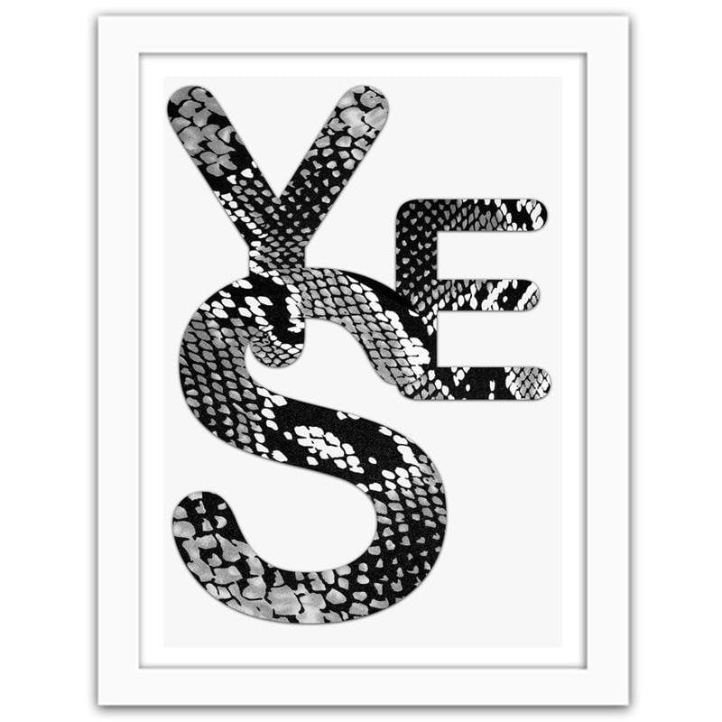 Glezna baltā rāmī - Yes - Snake skin  Home Trends DECO