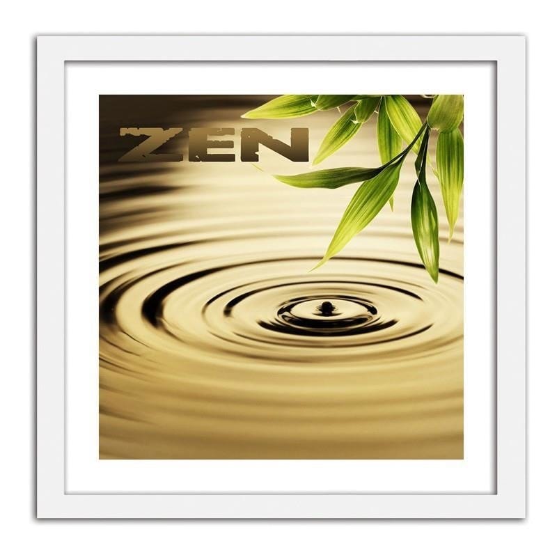 Glezna baltā rāmī - Zen - the element of water  Home Trends DECO