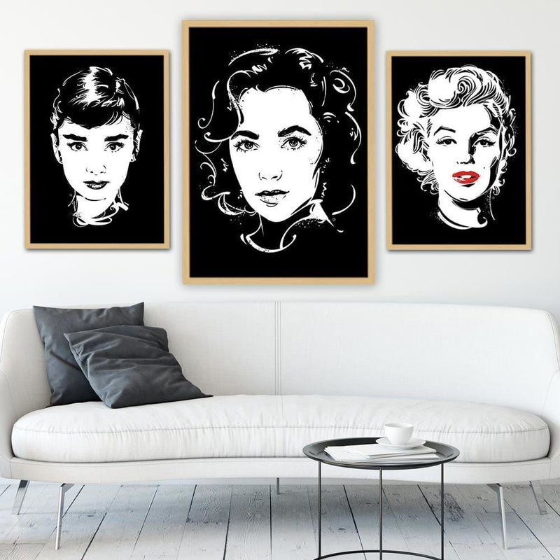 Glezna bēšā rāmī - Actress Image Black And White  Home Trends DECO