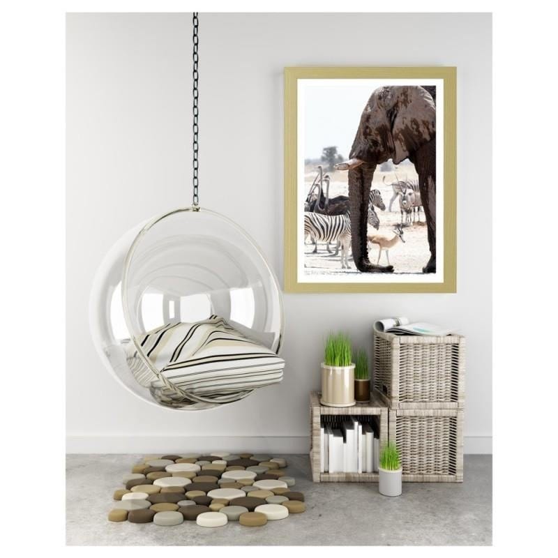 Glezna bēšā rāmī - African elephant  Home Trends DECO