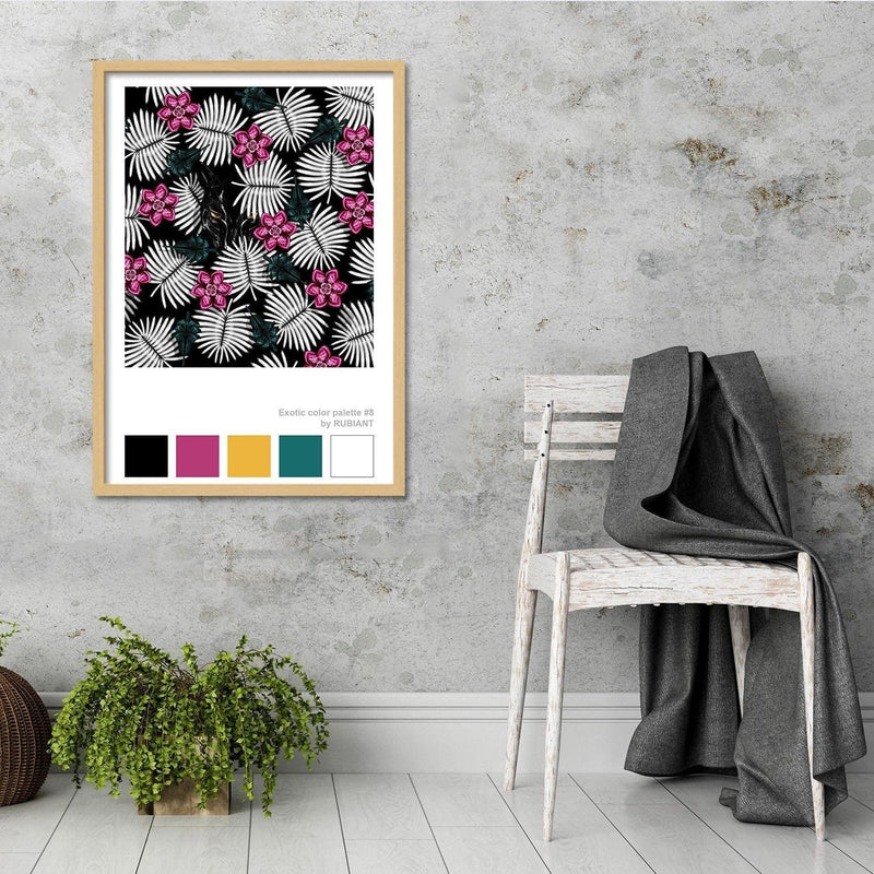 Glezna bēšā rāmī - Artwork Tropical Pink  Home Trends DECO