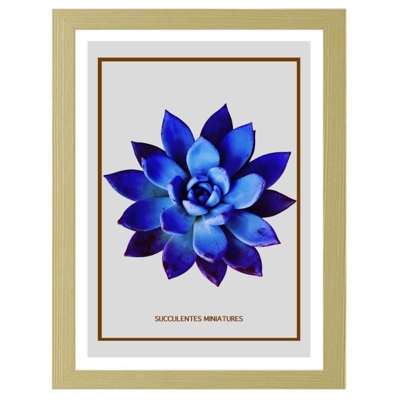 Glezna bēšā rāmī - Blue cactus 3  Home Trends DECO