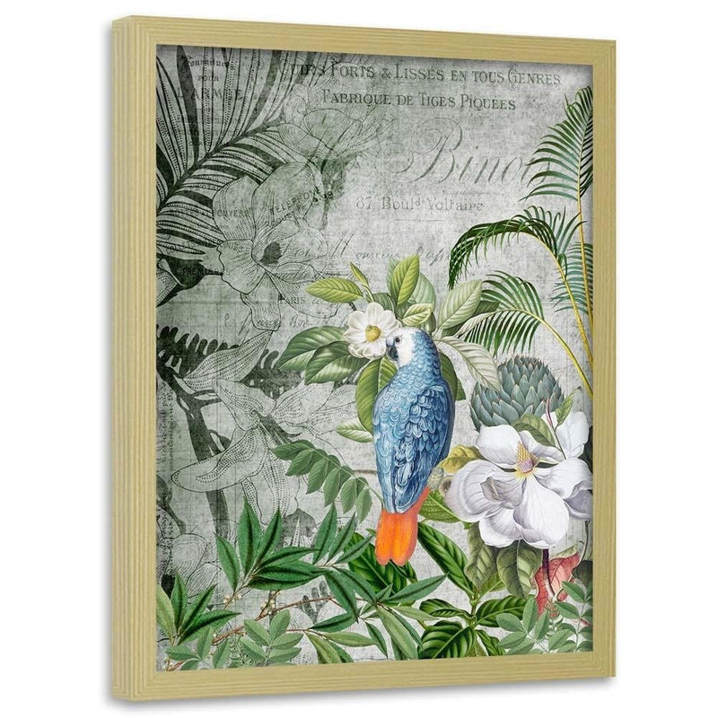 Glezna bēšā rāmī - Blue Parrot  Home Trends DECO