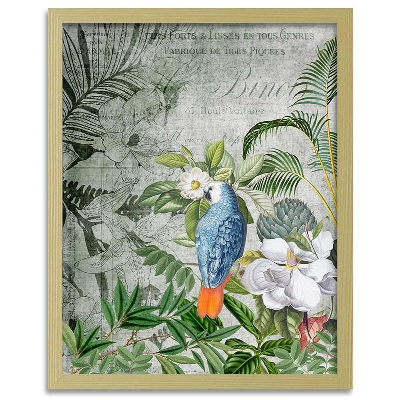 Glezna bēšā rāmī - Blue Parrot  Home Trends DECO