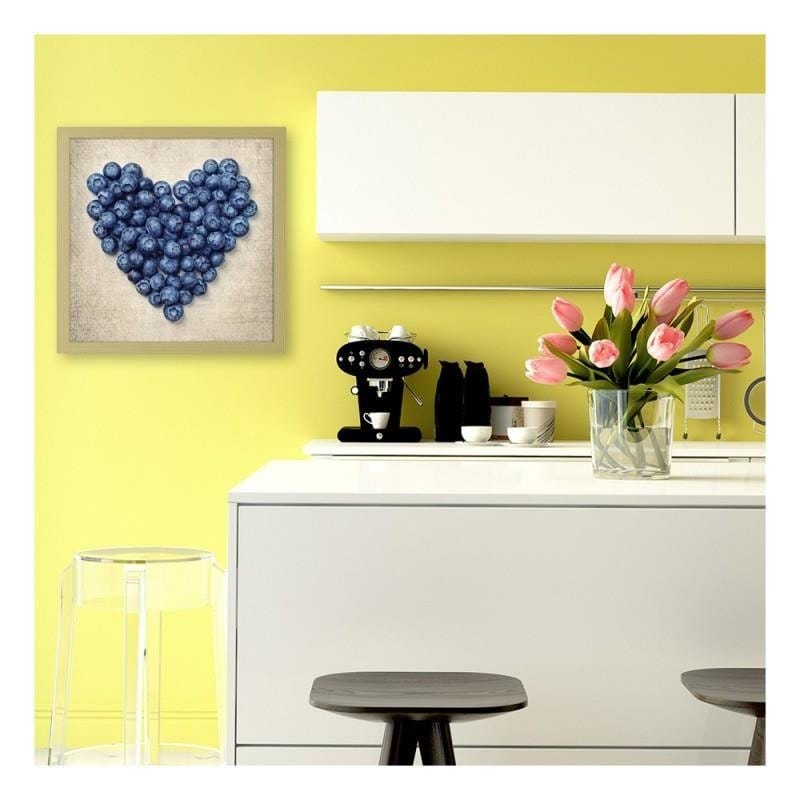 Glezna bēšā rāmī - Blueberry heart  Home Trends DECO