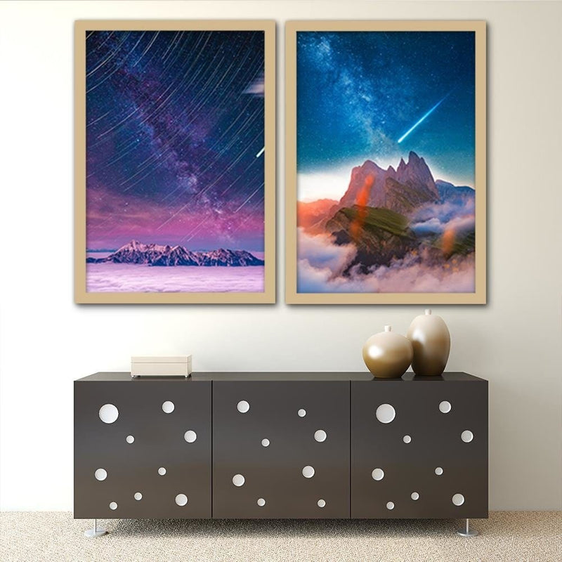 Glezna bēšā rāmī - Comet Over The Mountains  Home Trends DECO