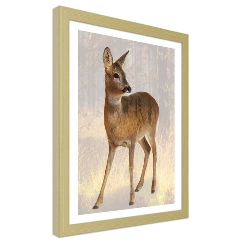 Glezna bēšā rāmī - Deer  Home Trends DECO