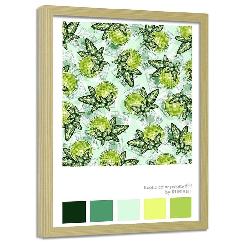 Glezna bēšā rāmī - Digital Art Green  Home Trends DECO