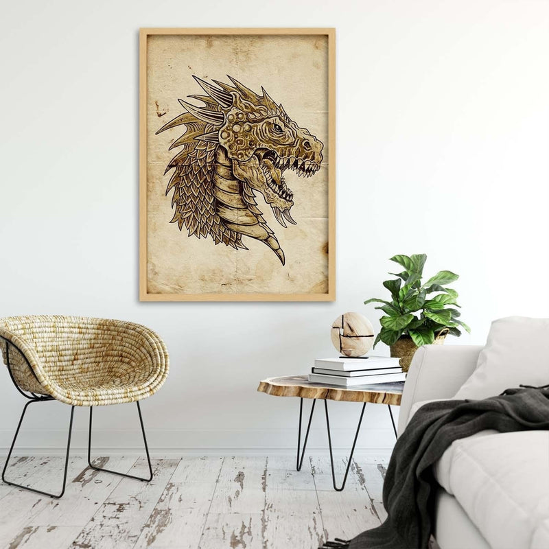 Glezna bēšā rāmī - Dragons Head  Home Trends DECO