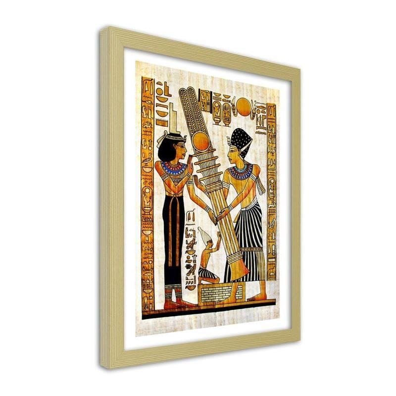 Glezna bēšā rāmī - Egyptian hieroglyphics  Home Trends DECO