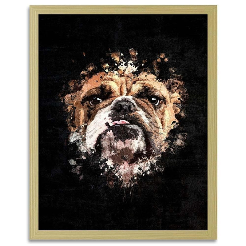 Glezna bēšā rāmī - English Bulldog  Home Trends DECO