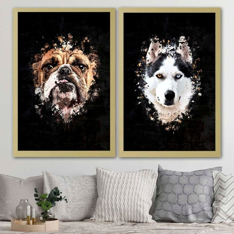 Glezna bēšā rāmī - English Bulldog  Home Trends DECO