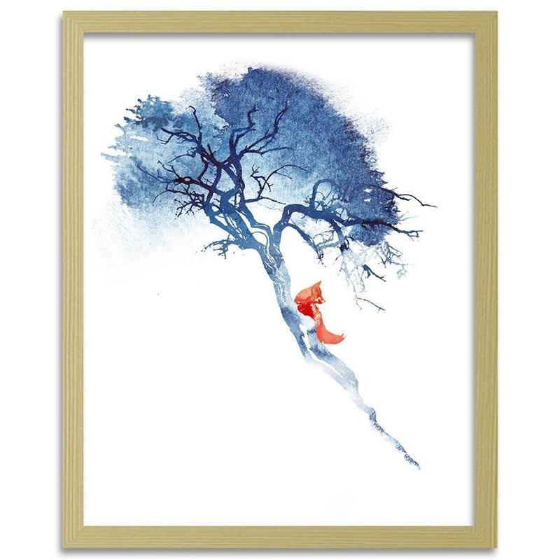 Glezna bēšā rāmī - Fox On The Tree  Home Trends DECO