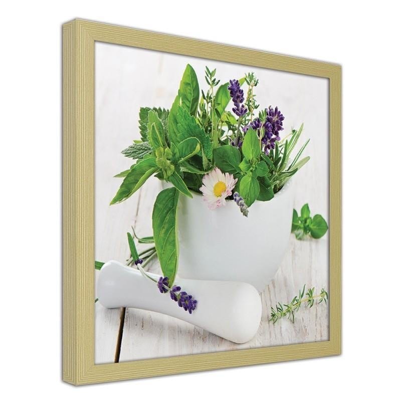 Glezna bēšā rāmī - Fresh herbs  Home Trends DECO