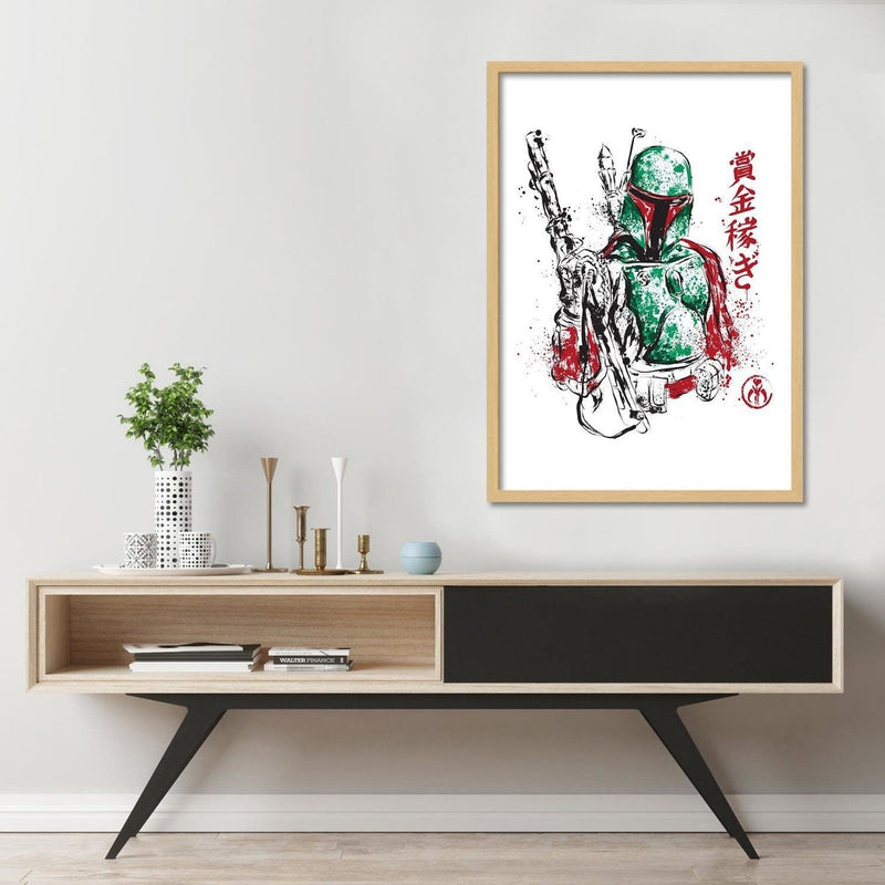 Glezna bēšā rāmī - Galactic Assassin Green  Home Trends DECO